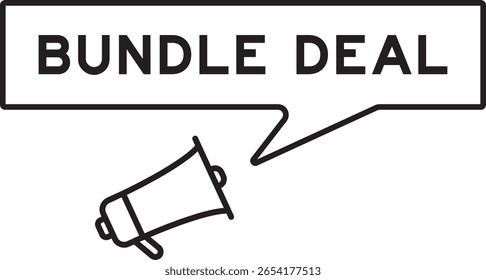 Megaphone icon with speech bubble in word bundle deal on white background