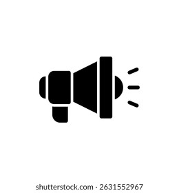 Símbolo de icono de megáfono para App y Sitios web. Signo y símbolo del altavoz