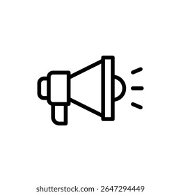 Símbolo de icono de megáfono para App y Sitios web. Signo y símbolo del altavoz