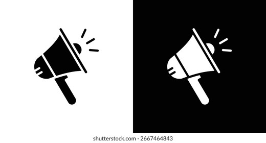 Colección de símbolo de icono de megáfono. Vector plano ilustración de stock.