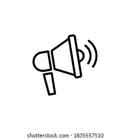 Símbolo de icono Megaphone vector sobre fondo blanco