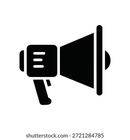 Megaphon-Symbol für wirkungsvolle Kommunikation, dringende Ankündigung und die Übermittlung von Rundschreiben für Marketing, Öffentlichkeitsarbeit oder aufmerksamkeitsstarke Warnungen