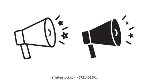Icono del megáfono para la Plantilla. Conjunto de gráficos de Vector de iconos