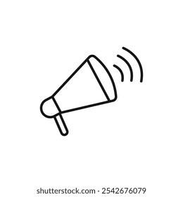 Megaphone icon Thin line art isolated