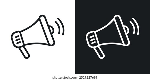 Megaphone icon in Thin line black color. flat simple vector symbols illustration.