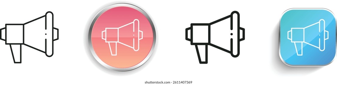 megaphone icon. Thin Linear, Regular and Button Style Design Isolated On White Background