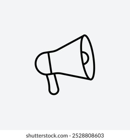Megaphone icon in tree different line stroke sizes.