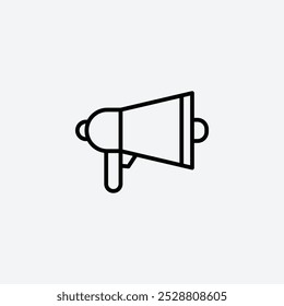 Megaphone icon in tree different line stroke sizes.