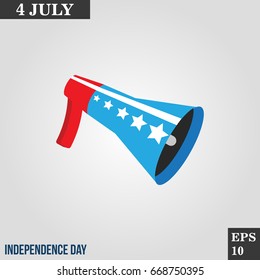Megaphone icon in trendy flat style isolated on grey background. Usa independence day symbol for your design, logo, UI. Vector illustration, EPS10.