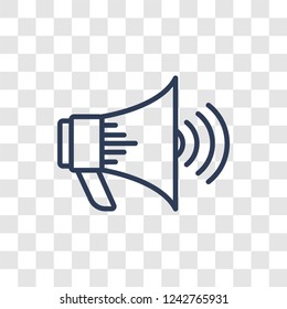 Megaphone icon. Trendy linear Megaphone logo concept on transparent background from Marketing collection
