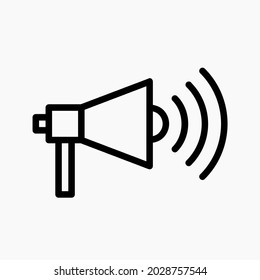 Megaphone Symbol Vektor. Ankündigungssymbol einzeln auf weißem Hintergrund