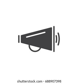 Megaphone icon vector, filled flat sign, solid pictogram isolated on white. Announcement symbol, logo illustration. Pixel perfect vector graphics