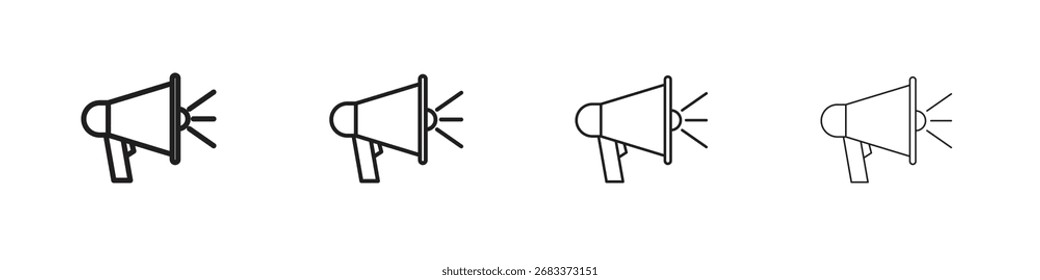 Gráficos del Vector del icono del megáfono. iconos negros del vector del estilo