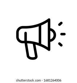 Megaphone icon. Vector icons on a white background. Trendy linear icon. Icon for website and print. Logo, emblem, symbol. Interface element.