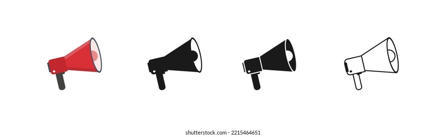 Icono de megáfono. Ilustración vectorial, banner