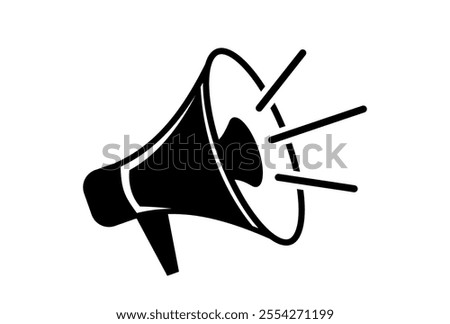 Megaphone Icon Vector illustration, Megaphone clipart icon isolated, Megaphone sign on white background, Speaker sign with sound, linear icon, Advertising symbols and distribution,  Loudspeaker icon.