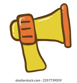 Megaphone Symbol Vektorgrafik Design.  Symbol des Sprechers der Ankündigung. lautes Lautsprechersymbol im Stil der Doodle-Kunst
