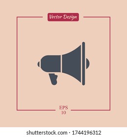 Icono de megáfono. Ilustración del vector EPS 10.