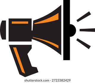 Ilustração do vetor do ícone do Megaphone no formato EPS10. Alto-falante ou símbolo de anúncio isolado no fundo branco. Ideal para marketing, promoção, publicidade, notificação, anúncio público, campanha, mídias sociais, web, aplicativo, interface do usuário, infográfico e projetos de design de impressão.