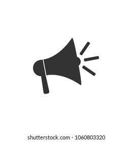 Megaphone icon. Vector illustration, flat design.