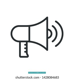 Megaphone Icon Vector Illustration Logo Template