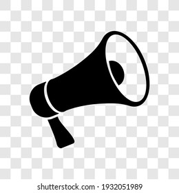 Megaphone icon vector illustration. Loudspeaker logo design symbol isolated on transparent background.