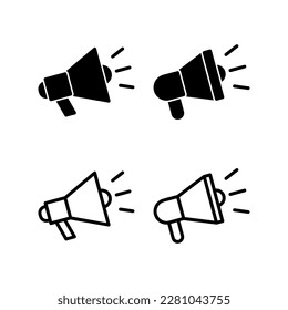 Ilustración vectorial de icono megáfono. Signo y símbolo del altavoz