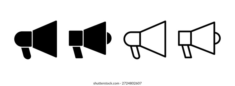 Ilustración vectorial de ícono de megáfono. Signo y símbolo del altavoz