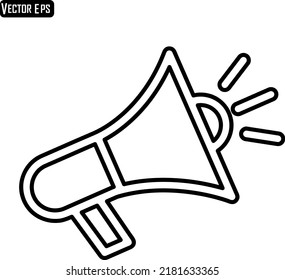 Icono Megaphone Icono Icono Icono Ilustración sobre fondo blanco.. eps
