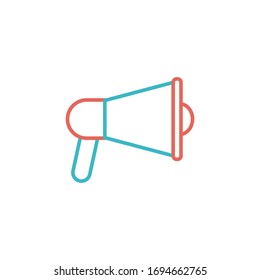 megaphone icon vector illustration two color line style design. isolated on white background