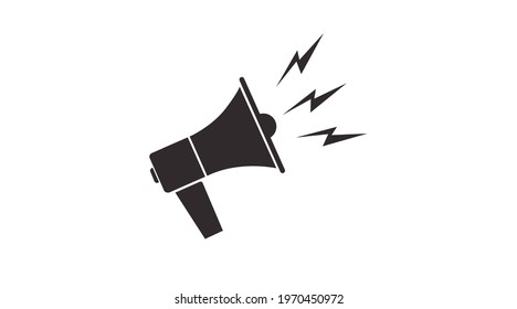 Megaphone Icon. Vector isolated black and white illustration of a Megaphone 