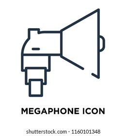 Megaphone icon vector isolated on white background, Megaphone transparent sign , line symbol or linear element design in outline style