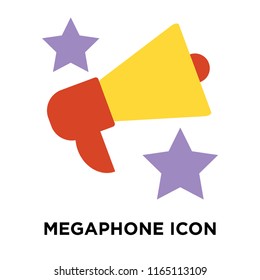 Megaphone icon vector isolated on white background, Megaphone transparent sign , question symbols