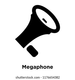 Megaphone icon vector isolated on white background, logo concept of Megaphone sign on transparent background, filled black symbol