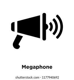Megaphone icon vector isolated on white background, logo concept of Megaphone sign on transparent background, filled black symbol
