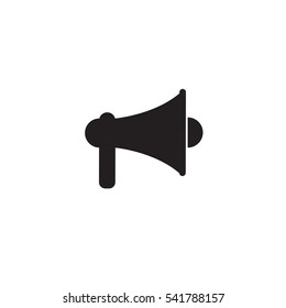 Ícone do megafone. Vector megafone isolado em fundo branco. Ilustração vetorial plana em preto