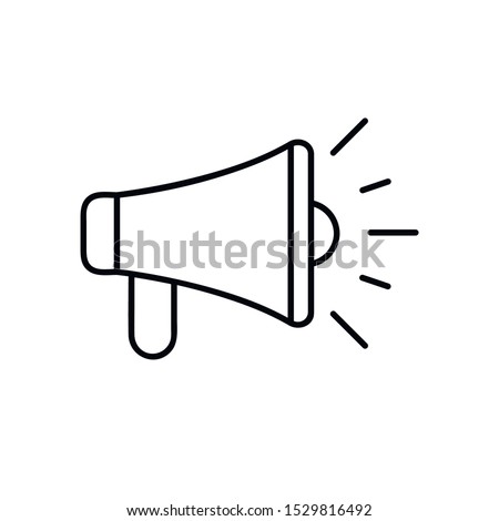 Megaphone icon vector. Line speaker symbol. Trendy flat outline ui sign design. Thin linear graphic pictogram for web site, mobile application. Logo illustration. Eps10.