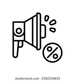 megaphone icon. vector line icon for your website, mobile, presentation, and logo design.