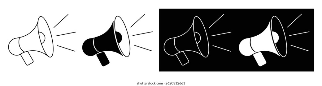 Megaphone Icon Vector, Linear Sound Symbol set.