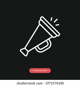 megaphone icon vector. Linear style sign for mobile concept and web design. megaphone symbol illustration. Pixel vector graphics - Vector.