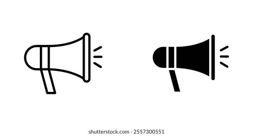 Megaphone Icon vector. liner and flat style icons set.