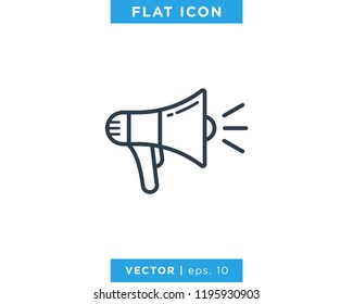 Megaphone Icon Vector Logo Design Template.