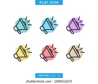 Megaphone Icon Vector Logo Design Template.