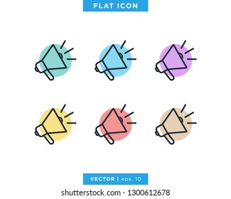 Megaphone Icon Vector Logo Design Template.