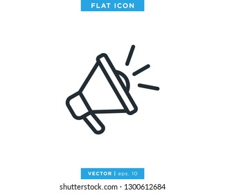 Megaphone Icon Vector Logo Design Template.