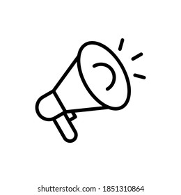 Plantilla de diseño del logotipo del vector de iconos megáfonos. Icono Megáfono aislado sobre fondo blanco