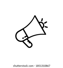 Plantilla de diseño del logotipo del vector de iconos megáfonos. Icono Megáfono aislado sobre fondo blanco