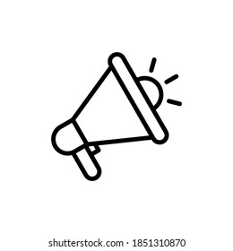 Vorlage für das Design von Megaphone-Symbolen für Vektorgrafiken. Einzeln Megaphone-Symbol auf weißem Hintergrund
