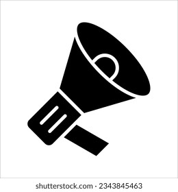 Vorlage für das Design von Megaphone-Symbolen für Vektorgrafiken. Vektorgrafik auf weißem Hintergrund