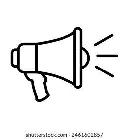 Megaphone Icon Vector Logo Design with sound, linear icon. Advertising and distribution. Vector Illustration.